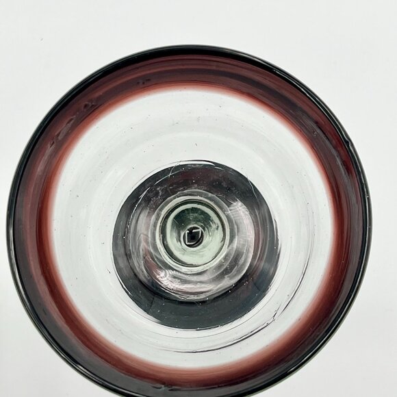 Vintage Hand Blown Amethyst Cocktail Glasses‎ amethyst/purple glass on rim - Picture 5 of 6